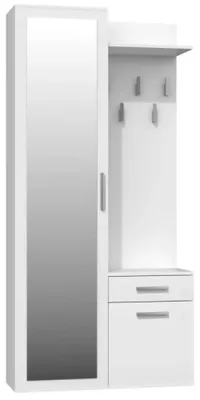 Produktbild von Topeshop GAR DUO BIEL, Weiß, 2 Tür(en), Drehtür, 5 Regale, 1 Schublade(n)