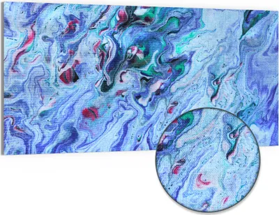 Produktbild von DEQORI Hybrid Leinwand Bild 100x50 cm 'Farbenrausch der Fantasie' Wandbild Glas flach modern