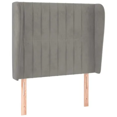 Produktbild von vidaXL Kopfteil mit Ohren Hellgrau 83x23x118/128 cm Samt
