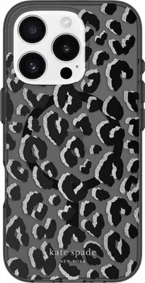 Produktbild von Kate Spade, iPhone 16 Pro MagSafe Hülle City Leopard Design Stoßfest, Schwarz