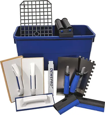 Produktbild von DEWEPRO Profi Fliesenleger Waschset 12-teilig 22l Box Werkzeug Zubehör