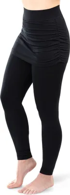 Produktbild von SES Leggings mit Rock Damen 44-46 schwarz aus Baumwolle/blickdichte 2 in 1 Leggings mit Rock/elastische Baumwoll Leggings Damen/Damen Leggings mit Rock und Perfekter Passform
