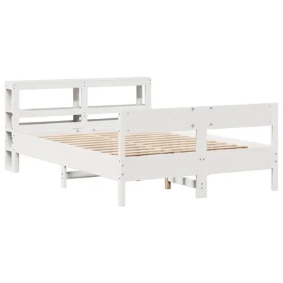 Produktbild von Massivholzbett ohne Matratze Weiß 140x190 cm Kiefernholz