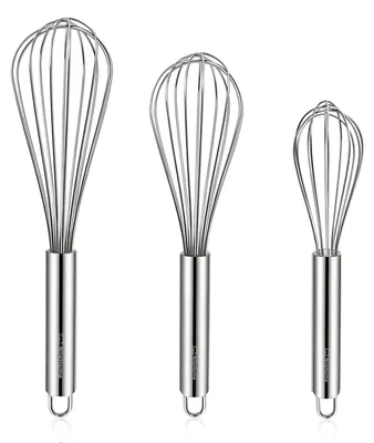 Produktbild von Schneebesen-Set - Edelstahl - Küchenutensilien zum Kochen - 3 Stück