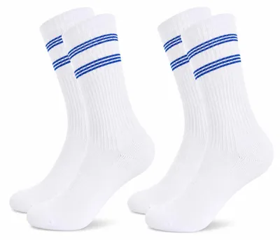 Produktbild von Fiera Besa Tennissocken Sportsocken Herren Damen 2 Paar Weiß Blau 39-42