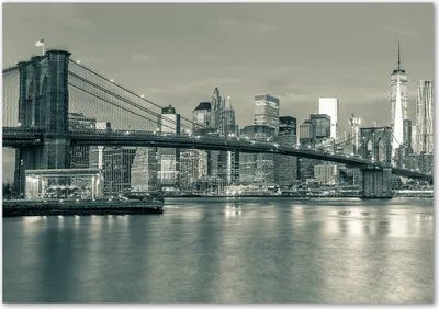 Produktbild von Tulup® Leinwandbild - 100x70 cm - Wandkunst - Drucke auf Leinwand - Leinwanddruck  - Sehenswürdigkeiten & Architektur - Schwarzweiß - Manhattan New York