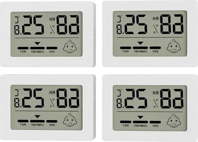 Image de Thermomètre et hygromètre numérique d'intérieur - Mini-thermomètre - Thermomètre avec affichage « sourire » - Thermomètre et hygromètre pour chambre de bébé et salon
