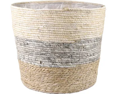 Obrázek produktu pro Obal na květináč Ø 40 x 38 cm přírodní, šedý