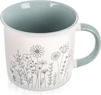 Produktbild von Porzellanbecher für Heiß- und Kaltgetränke für Kaffee, Tee, Kräuter 400 ml