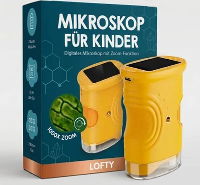 Produktbild von Mikroskop für Kinder, Digital Mikroskop, Handmikroskop, 1000-fach Zoom Kindermikroskop, 1000x Zoom, 2,0 inkl. Schlüsselanhänger, Kindergeschenk