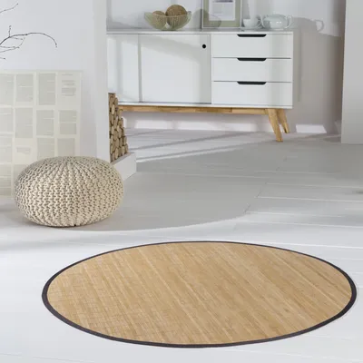Produktbild von Bambusteppich HighQ 11mm Stege mit schmaler Bordüre 120 cm