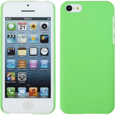 Produktbild von PhoneNatic Case kompatibel mit Apple iPhone 5c - Hülle grün gummiert Hard-case + 2 Schutzfolien