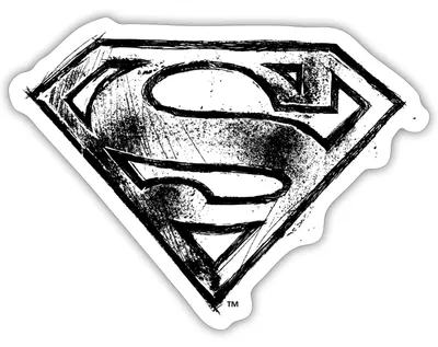 Produktbild von Spreadshirt DC Comics Superman Logo Gezeichnet Sticker Aufkleber, 10 x 10 cm, Mattweiß