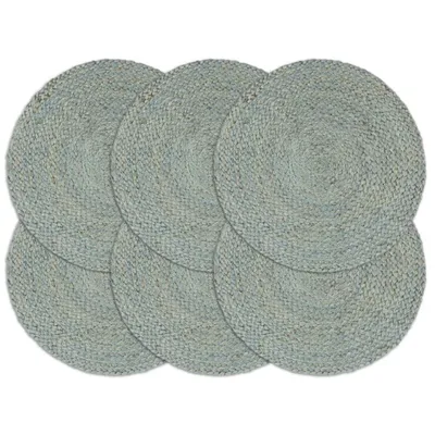 Produktbild von Tischsets 6 Stk. Uni Olivgrün 38 cm Rund Jute