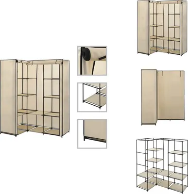 Produktbild von vidaXL Eckkleiderschrank Creme 130 x 87 x 169 cm -  Kleiderschränke
