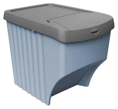 Produktbild von Mülleimer stapelbar Abfalleimer Kunststoff Müllsammler Abfallsortierer Mülltrennsystem Recyclingbehälter 30x33x40cm