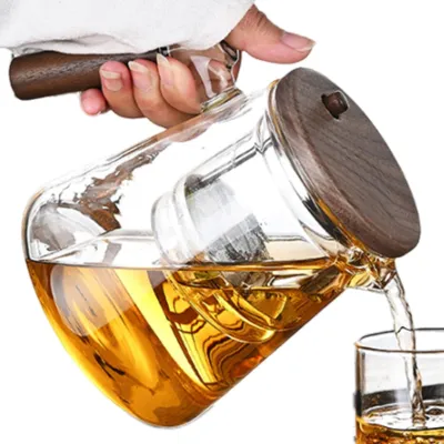 Imagen del producto de Tetera de vidrio de 750 ml con asa de madera