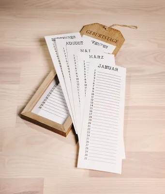 Produktbild von Holz Memoboard Geburtstage Geburtstagskalender Geburtstagsplaner Wandkalender