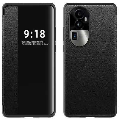 Immagine prodotto di Custodia per Oppo Reno10 Pro+ sottile custodia in Finto cuoio con finestra di visualizzazione nera