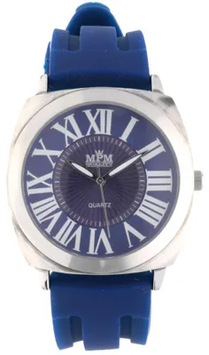 Produktbild von MPM-Quality Herrenuhr Edelstahl Silber Zifferblatt Dunkelblau Armband Blau