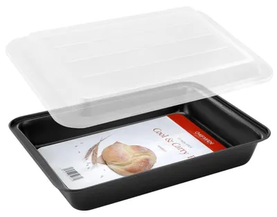 Immagine prodotto di Tortiera rettangolare antiaderente, 33 cm, con coperchio
