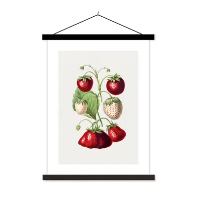 Produktbild von MuchoWow® Textilposter Erdbeere - Lebensmittel - Obst 90x120 cm mit schwarzem Rahmen - Dekoration