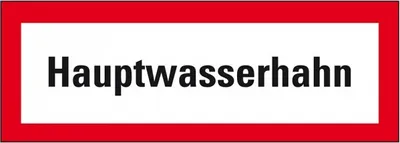 Produktbild von Dreifke® Aufkleber I Feuerwehrzeichen Hauptwasserhahn, Folie, 210x74mm, DIN 4066