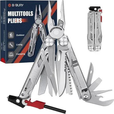 Productafbeelding van Famanu multifunctioneel tangset met vuursteen en glasbreker - Outdoor multitool - 1 stuk