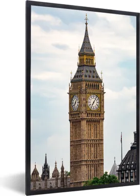 Produktbild von MuchoWow® MuchoWow® Gerahmtes Poster Nahaufnahme des Big Ben in London 40x60 cm - Poster mit zchwarzem Bilderrahmen - Papierdruck - Wandbilder