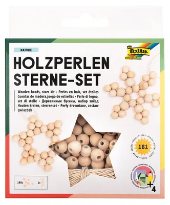 Immagine prodotto di folia 22520 folia Perlen-Set Sterne aus Holz natur