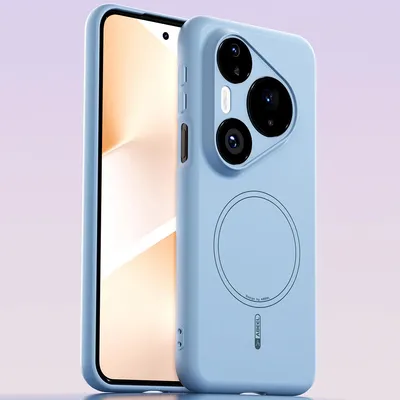 Image de Etui magnétique pour Huawei Pura 80 Pro, compatible MagSafe, silicone liquide, résistant aux chocs et aux rayures Bleu