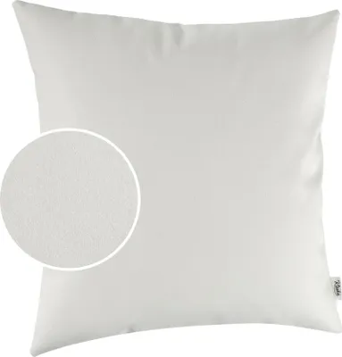 Produktbild von Dekokissen 50x50cm ohne Füllung KUMO atmungsaktive Kunstleder Kissenbezug Zierkissen Einfarbig Leder-Optik UNI Weiß