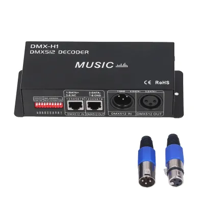 Obrázok produktu pre 4-kanálový dekodér DMX 512, nastaviteľný RGB stmievací LED dekodér pre bary, hotely, striezlivé bary