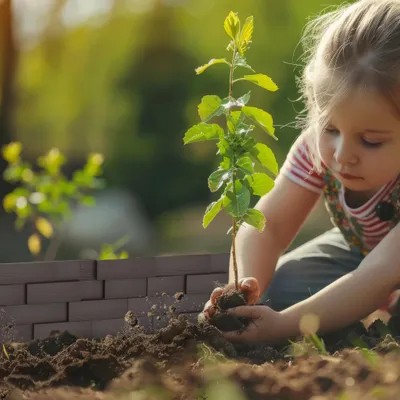 Produktbild von YZNAHRE Rasenkante Kunststoff 5 m Steinimitatziegel Beeteinfassung Beetumrandung mit 10 cm Stifte Steinziegel Textur Imitiert beetbegrenzung Mähkante Palisade für Garten, Braun