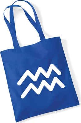 Produktbild von Huuraa Jutebeutel Wassermann Sternzeichen Zeichen 10 Liter Bright Royal Baumwolle Tasche Geschenkidee