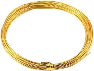 Produktbild von Runder Aluminium-Basteldraht für die Schmuckherstellung, 0,6–3, Mm, 2–10 M, mehrfarbig (Gold, 0.8mm X 10M)