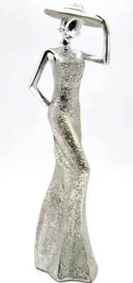 Produktbild von 1 Poly Lady Diva linke Hand am Hut silber glänzend ca.29x8 cm