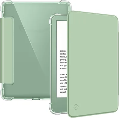 Productafbeelding van Beschermhoes E-reader - Transparante Cover - Lezen Onderweg - Automatische Slaap/Waakfunctie - 6 inch Display - Agave Groen