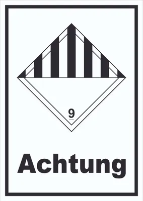 Produktbild von Schild verschiedene Gefahren Achtung Stoffe Material miscellaneous hochkant A3 Rückseite selbstklebend