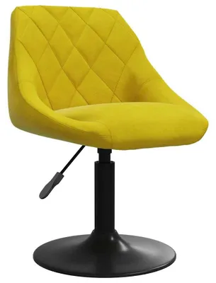 Barkruk fluweel mosterdgeel, höhenverstellbar, 46x44x(62,5-77,5) cm