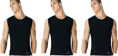 Herren Unterhemden Schwarz 3er Pack Slim Fit atmungsaktiv Basic