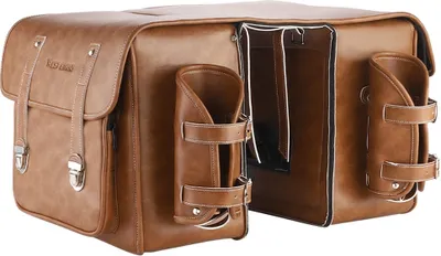 Produktbild von Retro-Leder-Fahrrad-Ruecksitztasche, grosse Kapazitaet, Fahrrad-Hecktasche, universelle Fahrradtraeger-Sitztaschen, multifunktionale Fahrrad-Aufbewahrungs-Seitentasche