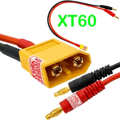 Produktbild von Hochstrom XT60 Ladekabel 14AWG mit 4mm Bananenstecker für LiPo Akku RC Modellbau