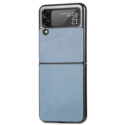 Image de Coque de protection König Design compatible avec le Samsung Galaxy Z Flip4 5G, en plastique souple, de couleur bleue