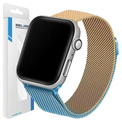 Image de Beline Bracelet Apple Watch Acier42/44/45/49Mm Bleu/Or