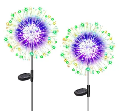 2er-Set Solarlampen mit 120 LEDs, Feuerwerk-Effekt, IP65