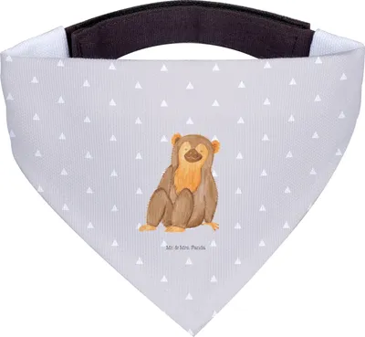 Produktbild von Mr. & Mrs. Panda Hunde Halstuch Affe - Grau Pastell - Geschenk, Liebe, Tuch, Affen, Selfcare, Für, Hund, Afrika, Hundehalstuch, Selbstliebe, Äffchen