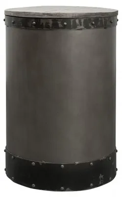 Produktbild von MASSIVMOEBEL24.DE Beistelltisch Mango 42x42x64 grau lackiert HEAVY INDUSTRY #159