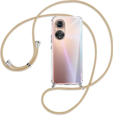 Produktbild von Handykette Backcover-Schutzhülle mit Band (Metall silberfarben) für Honor 50 (NTH-AN00) - caramel