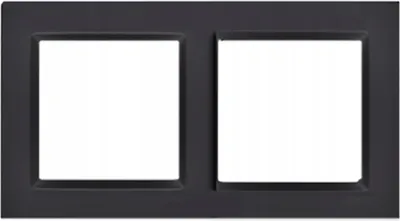 Image de Cadre double 2gang pour interrupteurs CR2/49 Noir CONTACT SIMON